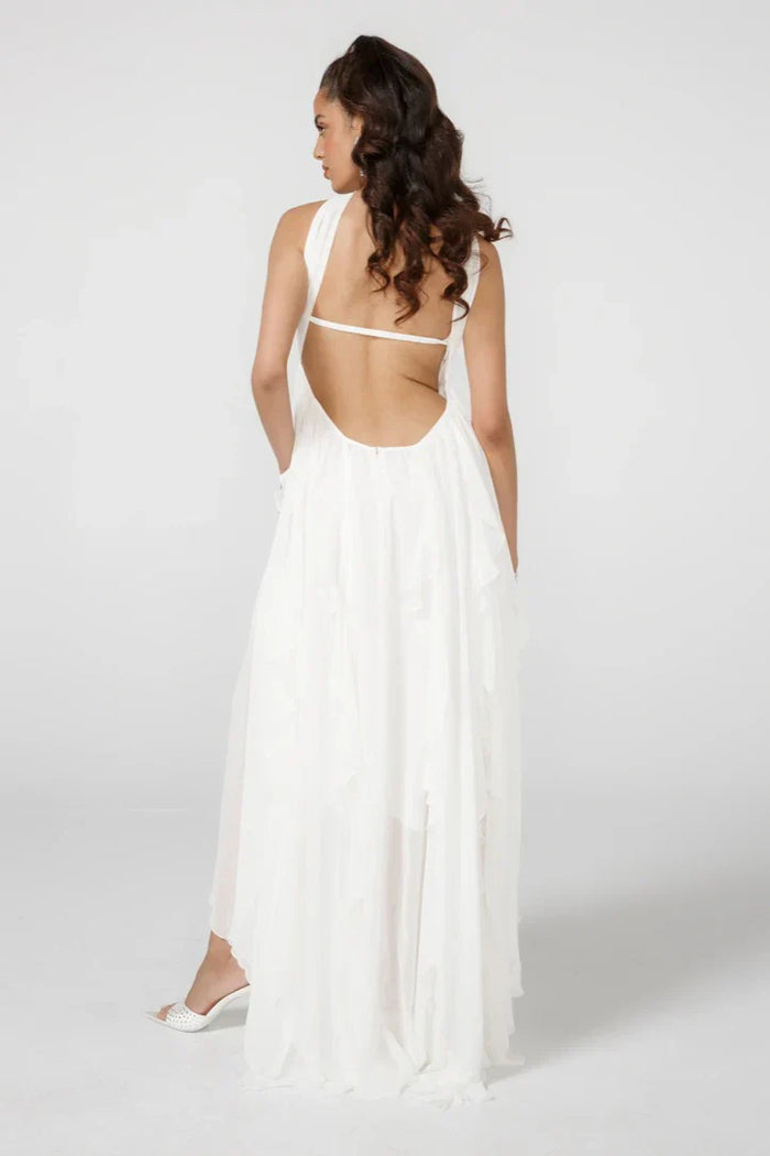 Lyriana | Embellished Backless Maxi Dress