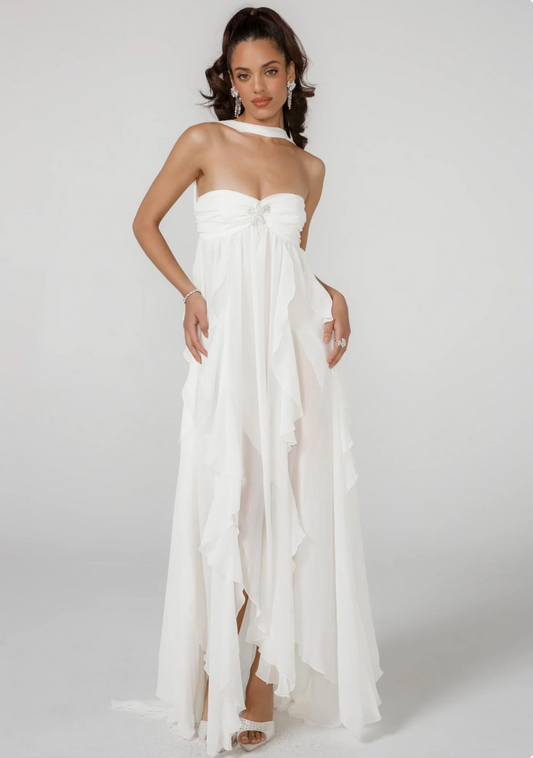 Lyriana | Embellished Backless Maxi Dress