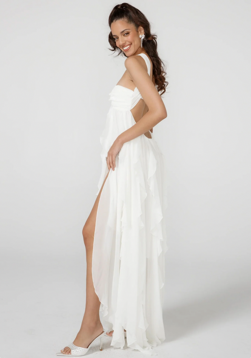 Lyriana | Embellished Backless Maxi Dress