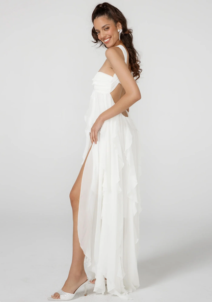 Lyriana | Embellished Backless Maxi Dress