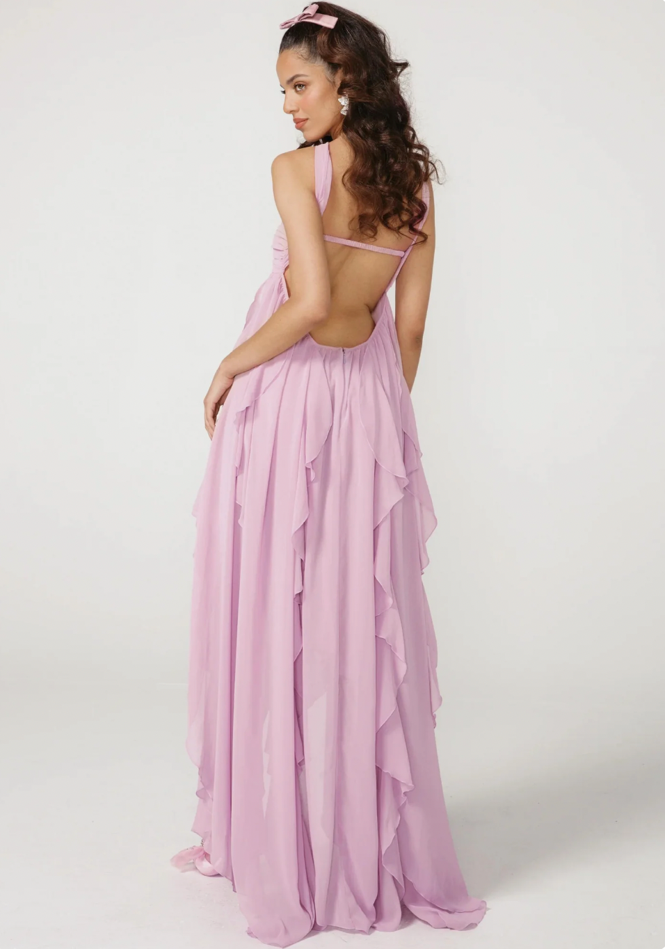 Lyriana | Embellished Backless Maxi Dress
