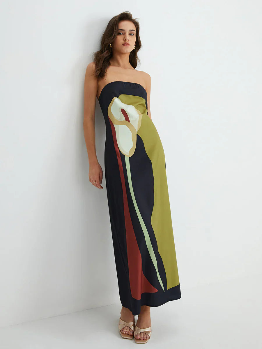Amarisse | Strapless Floral Summer Maxi Dress
