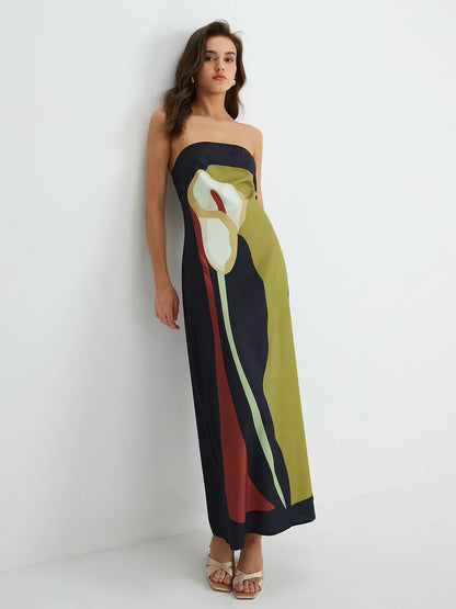 Amarisse | Strapless Floral Summer Maxi Dress