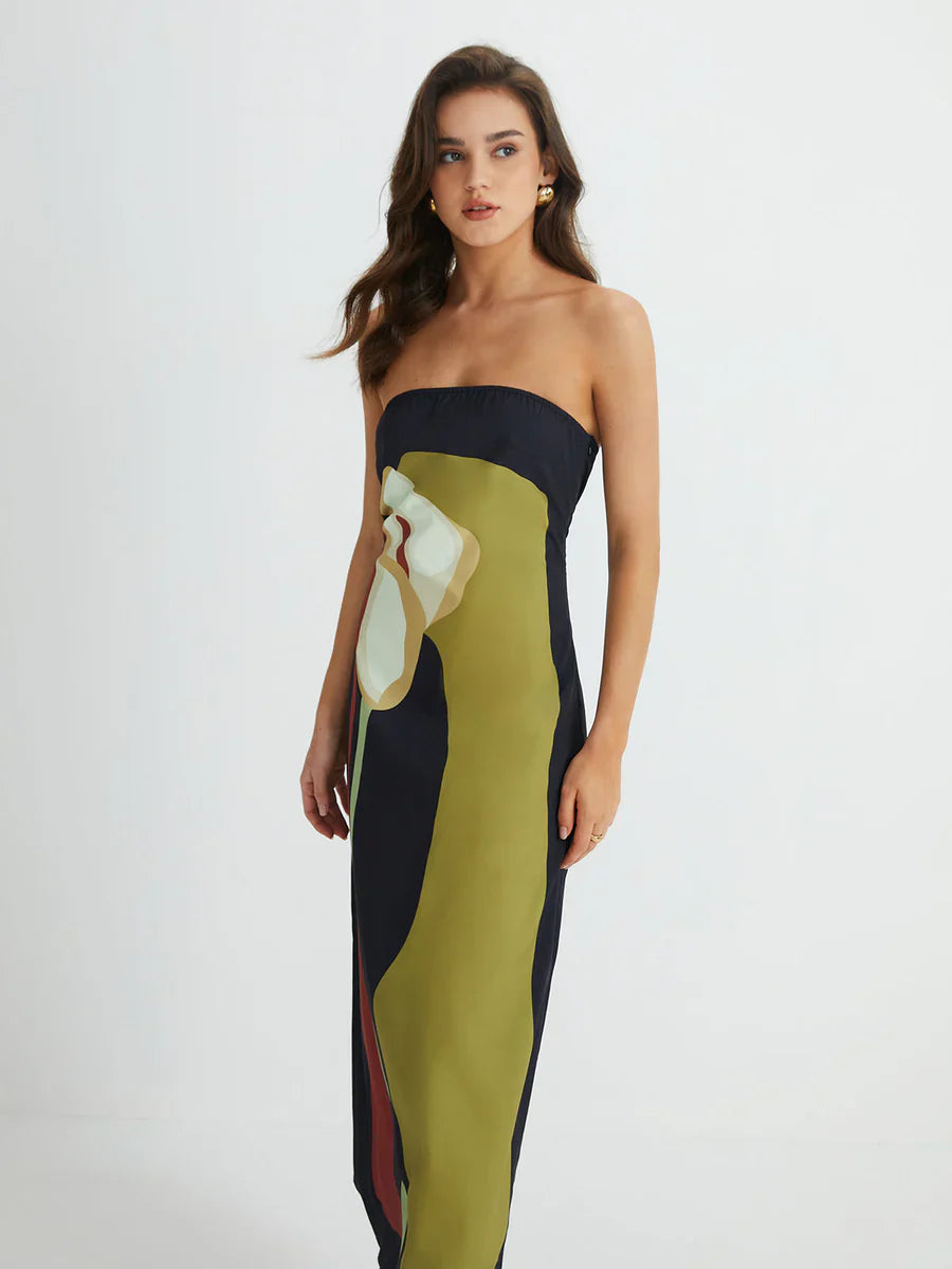 Amarisse | Strapless Floral Summer Maxi Dress