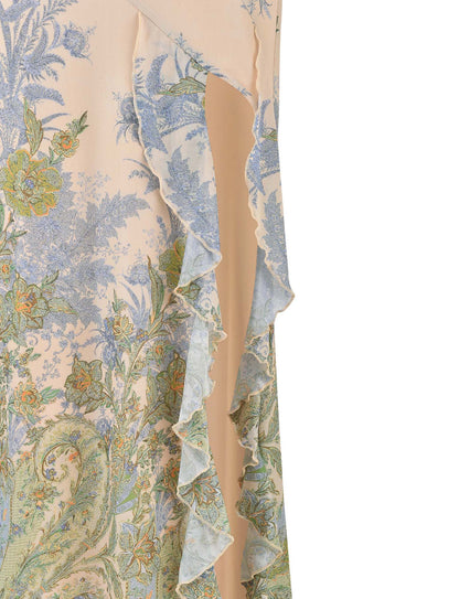 Marceline | Strapless Ruffle Slit Maxi Dress